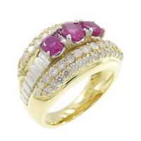 K18YG/PT ルビー リング 1.12CT