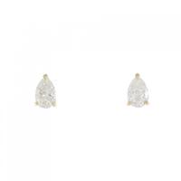 【リメイク】ST/K18YG ダイヤモンドピアス 0.645CT 0.678CT I SI1 ペアシェイプ