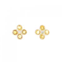 【新品】K18YG シトリン ピアス 0.90CT