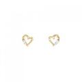 【新品】K18YG ハート ダイヤモンド ピアス 0.04CT