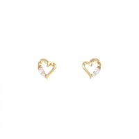 【新品】K18YG ハート ダイヤモンド ピアス 0.04CT