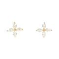 【新品】K18YG フラワー ダイヤモンド ピアス 0.40CT