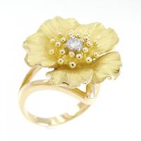 アズ タイム フラワー ダイヤモンドリング 0.09CT