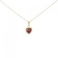 750YG ハート ガーネット ネックレス