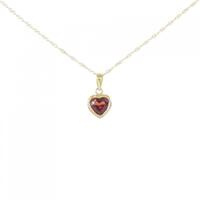 750YG ハート ガーネット ネックレス