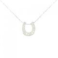 K18WG ホースシュー ダイヤモンド ネックレス 0.20CT