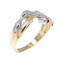 K18YG/PT ダイヤモンド リング 0.03CT