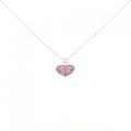 K18WG ハート サファイヤ ネックレス 0.50CT 拡散処理未検査