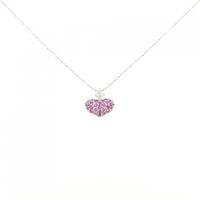 K18WG ハート サファイヤ ネックレス 0.50CT 拡散処理未検査