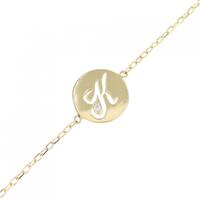 K18YG イニシャルK ダイヤモンド ブレスレット 0.003CT