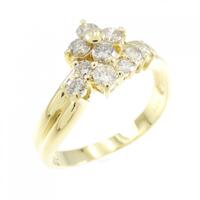 K18YG フラワー ダイヤモンド リング 0.50CT