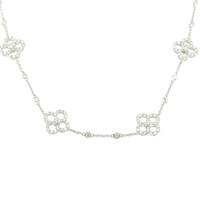 18KWG フラワー ダイヤモンド ネックレス 8.38CT