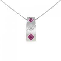 750WG/PT ルビー ネックレス 0.70CT