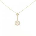 K18PG/K14PG フラワー ダイヤモンド ネックレス 0.36CT