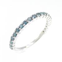 K18WG ハーフエタニティ ダイヤモンド リング 0.30CT