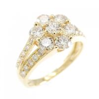 K18YG フラワー ダイヤモンド リング 1.00CT