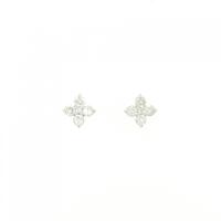 K18WG/PT フラワー ダイヤモンド ピアス 0.60CT