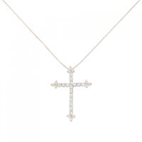 K18YG クロス ダイヤモンド ネックレス 0.50CT