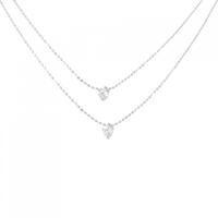 K18WG ハート ダイヤモンド ネックレス 0.10CT