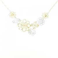 K18YG/K18WG フラワー ネックレス