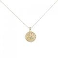 K18YG イニシャルR ダイヤモンド ネックレス 0.02CT
