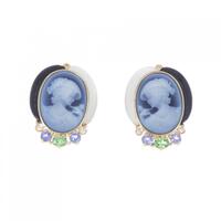 K18YG メノウカメオ イヤリング