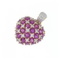 K18YG/K18WG ハート ルビー ペンダント 5.15CT