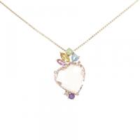 K18PG ハート モルガナイト ネックレス 4.36CT