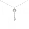 K18WG キー ダイヤモンド ネックレス 0.13CT