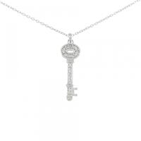 K18WG キー ダイヤモンド ネックレス 0.13CT