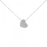 K18WG ハート ダイヤモンド ネックレス 0.05CT
