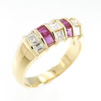 K18YG ルビー リング 0.45CT