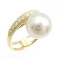 K18YG 白蝶パール リング 10.9mm