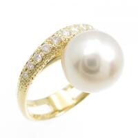 K18YG 白蝶パール リング 10.9mm