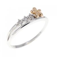 K18WG/K18PG フラワー ダイヤモンド リング 0.03CT