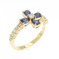 K18YG フラワーサファイヤ リング 0.66CT