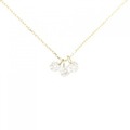 K18YG スリーストーン ダイヤモンド ネックレス 0.12CT