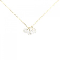 K18YG スリーストーン ダイヤモンド ネックレス 0.12CT