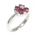 PT フラワー ルビー リング 0.65CT