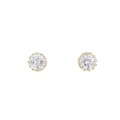 【リメイク】K18YG/ST ダイヤモンドピアス 0.326CT 0.330CT H SI1?2 GOOD