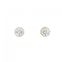 【リメイク】K18YG/ST ダイヤモンドピアス 0.326CT 0.330CT H SI1?2 GOOD