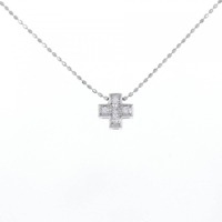 PT/K14WG クロス ダイヤモンド ネックレス 0.05CT