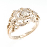 K18PG ローズ ダイヤモンド リング 0.25CT