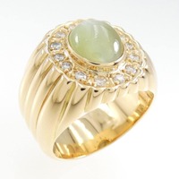 K18YG クリソベリルキャッツアイ リング 4.01CT