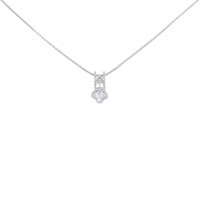 K18WG クローバー ダイヤモンド ネックレス 0.219CT
