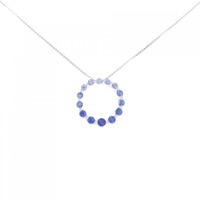 K18WG/PT サファイヤ ネックレス 0.38CT