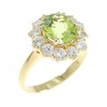 750YG フラワー ペリドット リング 1.06CT