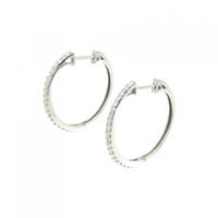 K14WG フープ ダイヤモンド ピアス 0.50CT