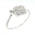 K18WG フラワー ダイヤモンド リング 0.20CT