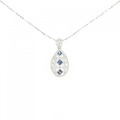 K18WG/750WG サファイヤ ネックレス 0.25CT